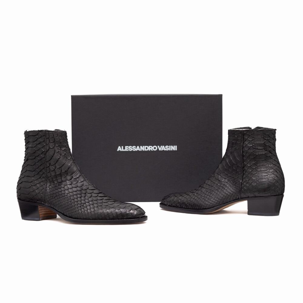NEW 1k.$ Alessandro Vasini Limited Sonny 40mm Boots Python Leather 37.5 US 7.5